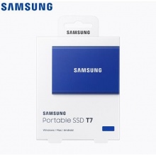 三星(SAMSUNG)1TB Type-c USB3.2移动硬盘(PSSD)T7蓝色MU-PC1T0H NVMe传输速度1050MB/s