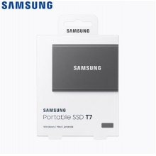 三星(SAMSUNG)1TB Type-c USB3.2移动硬盘(PSSD)T7灰色MU-PC1T0T NVMe传输速度1050MB/s