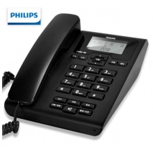 飞利浦（PHILIPS）固定电话机座机 免电池 来电显示 免提通话CORD108 (黑色)