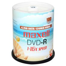 麦克赛尔(maxell)DVD-R刻录光碟M2系列16速4.7G 珍珠白桶装100片