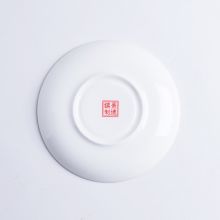 艺汐 景德镇纯白骨瓷茶杯陶瓷喝水杯子 银色-骨瓷杯碟