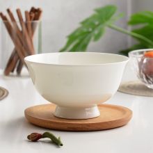 纯白色骨瓷饭碗 5英寸高脚碗（直径13.1cm 高7cm）