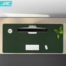 JRC 超大号PU皮质双面防滑鼠标垫 军绿+浅灰90*45CM