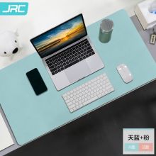 JRC 超大号PU皮质双面防滑鼠标垫 天蓝+粉90*45CM