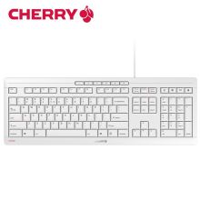 樱桃（CHERRY）STREAM KEYBOARD纤薄有线键盘 白色