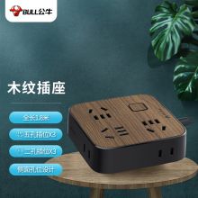 公牛（BULL）新国标插座/插线板/插排 6位总控1.8米 黑色木纹 GN-R3330