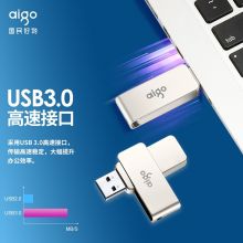 爱国者（aigo）32GB USB3.0 U盘 U330金属旋转系列 银色