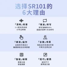 科大讯飞(iFLYTEK)AI智能录音笔SR101 8G+云储存 深海蓝