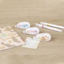 国誉（KOKUYO）文具猫·便携紧凑型点点胶胶带本体 紫粉WSG-DM2M45-06VP