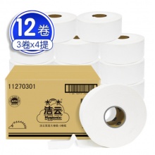 洁云（Hygienix）卫生纸 商用大卷纸2层220米大盘纸 *12卷 厕纸（整箱销售）11270301