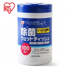 爱丽思IRIS 酒精湿巾100片 除菌湿纸巾擦拭沙尘 免洗手酒精棉片桶装