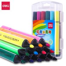 得力（deli） 可水洗水彩笔  粗三角杆12色/盒 70656