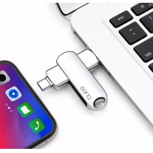 banq 64GB Type-C3.1 USB3.0 U盘C91高速款 银色 OTG两用全金属360度旋转设计