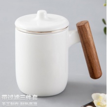 美厨（maxcook）带茶漏茶杯  380ml哑光白MCTC122