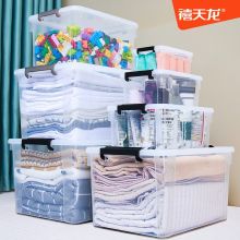 禧天龙 大号透明收纳盒加厚塑料收纳箱【透白】16L无滑轮 一个装
