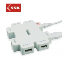 SSK飚王 SHU011 USB2.0分线器带外接电源HUB集线扩展器7口