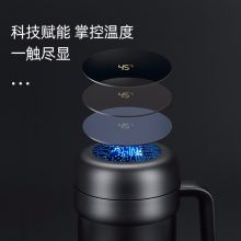 富光 梦想家保温杯 316不锈钢 智能显温水杯  580ML 白黑可选