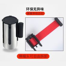 百舸 一米线栏杆 隔离带伸缩带警戒线 道路隔离护栏围栏 加重款不锈钢3米线 （一对）