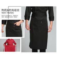 厨房围裙 防污防油 全黑色（半身）