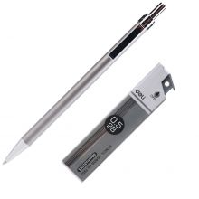 得力S713金属活动铅笔套装 2B0.5-60MM(银)(卡)