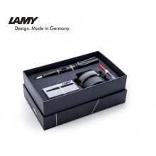 凌美(LAMY)狩猎系列亮黑色EF尖墨水笔+黑色墨水墨水芯套装 0.5mm