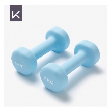 Keep 彩色浸塑哑铃 家用家庭健身肌肉手臂塑形轻重量水蓝 2kg*2