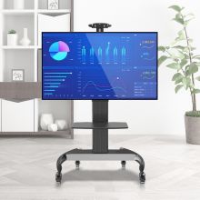 泰视 移动电视支架 【55-100英寸】铝合金立柱 一体底座 大屏款