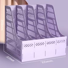 西玛(SIMAA)莫兰迪桌面四栏文件框 香芋紫6158