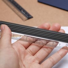 国誉(KOKUYO)都市印象铝制直尺(18cm)190×20.6×5mm黑色 WSG-CLU18D