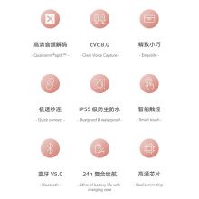 漫步者（EDIFIER）真无线音乐蓝牙耳机 豆沙色