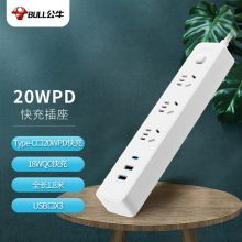公牛 快充插座 插线板 Type-c口+USB口+3插孔 1.8米 GNV-UU4203