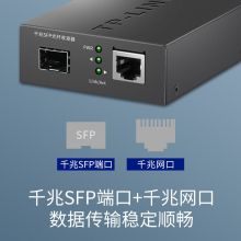 TP-LINK 光纤收发器 LC口单模多模双纤1SFP+1GE 1光1电光电转换