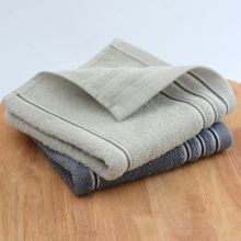洁丽雅 长绒棉A类毛巾2条装 深灰+灰色 70×34cm 80g
