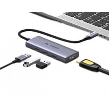 绿联 Type-C扩展坞HDMI/VGA网口usb HDMI2.1视频转换器分线器HUB 50629