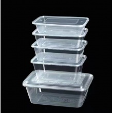 乐天 一次性餐盒 750ml方盒（透明）300套装