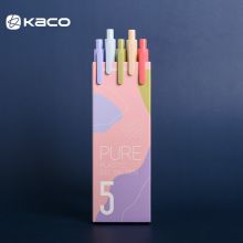 KACO 彩色按动中性笔0.5mm子弹头混色5支/盒 莫兰迪二代K1015