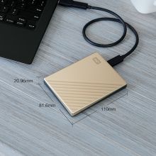 西部数据(WD)My Passport Ultra系列5TB移动硬盘Type-C 2.5英寸 金色WDBFTM0050BGD-CESN 密码保护 兼容Mac