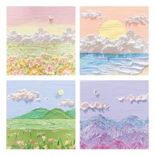 泰视 风景油画立体便利贴4本/包 誉禾5199