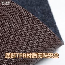 卢太太 入户门口防滑吸水脚垫 四叶草深红 60*90cm