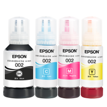 爱普生(EPSON)原装002墨水 黑彩成套（4只）