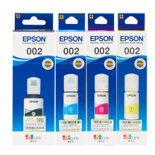 爱普生(EPSON)原装002墨水 黑彩成套（4只）