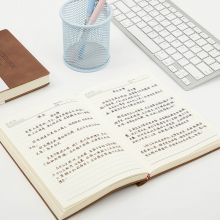 博文(bowen)B5加厚羊巴皮面记事本带笔插180张 灰色LG-PZB-20496
