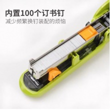 普乐士(PLUS)啪嗒平针订书机ST-010XH可调节装进纸订深度 玫红色 10#针