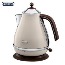 德龙（Delonghi）电热水壶 复古系列烧水壶 家用办公室 304不锈钢  KBO2001.BG 奶油白
