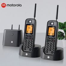 摩托罗拉(Motorola)远距离数字无绳电话机 无线座机 子母机套装 O202C 黑色