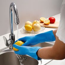 美丽雅 加厚耐磨乳胶手套家务做饭清洁防水 中号 1双