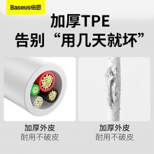 倍思 数据线三合一手机充电器线 1.5米白