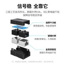 绿联 RJ45网线连接器 黑色-单个装20390