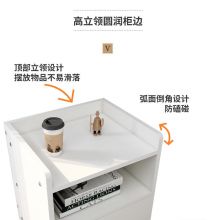 木以成居 床头柜卧室储物收纳柜子 白色 LY-4055