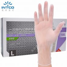 英科医疗 一次性手套食品级PVC透明薄膜防水劳保橡胶手套M中码 100只/盒